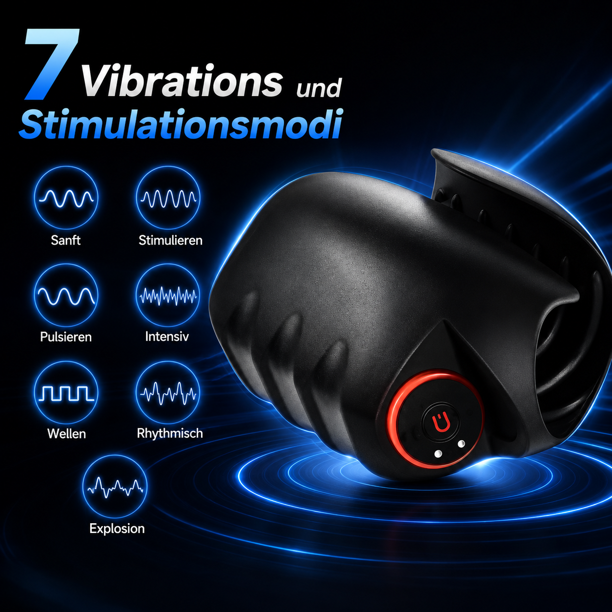Intelligenter Vielseitiger Penis Trainer Vibrator mit 7 Vibrations und Stimulationsmodi