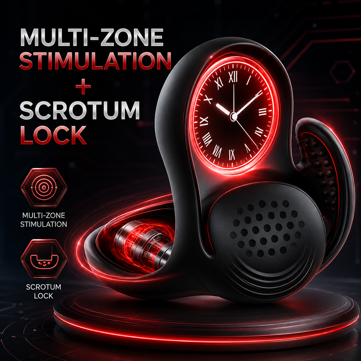 Mehrfachstimulation Penistrainer Cock Ring mit Verschiedenen Vibrationsmodi