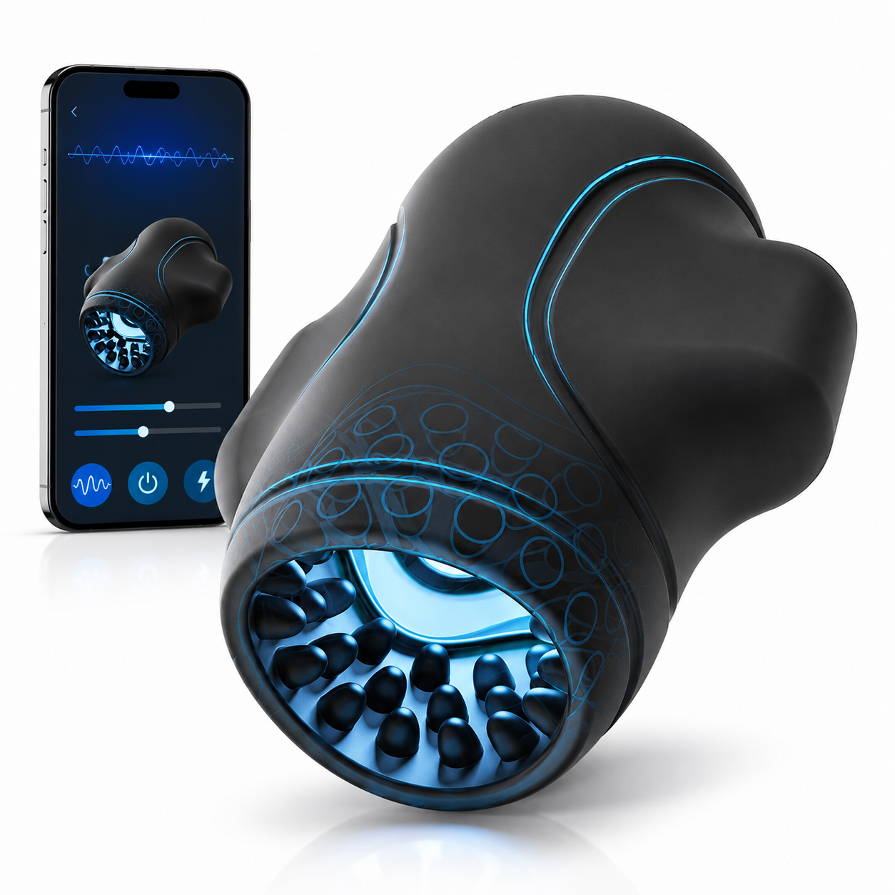 4 IN 1 Penis Trainer Eichel Stimulator Blowjob Masturbator mit 10 Bieten & 10 Vibrations