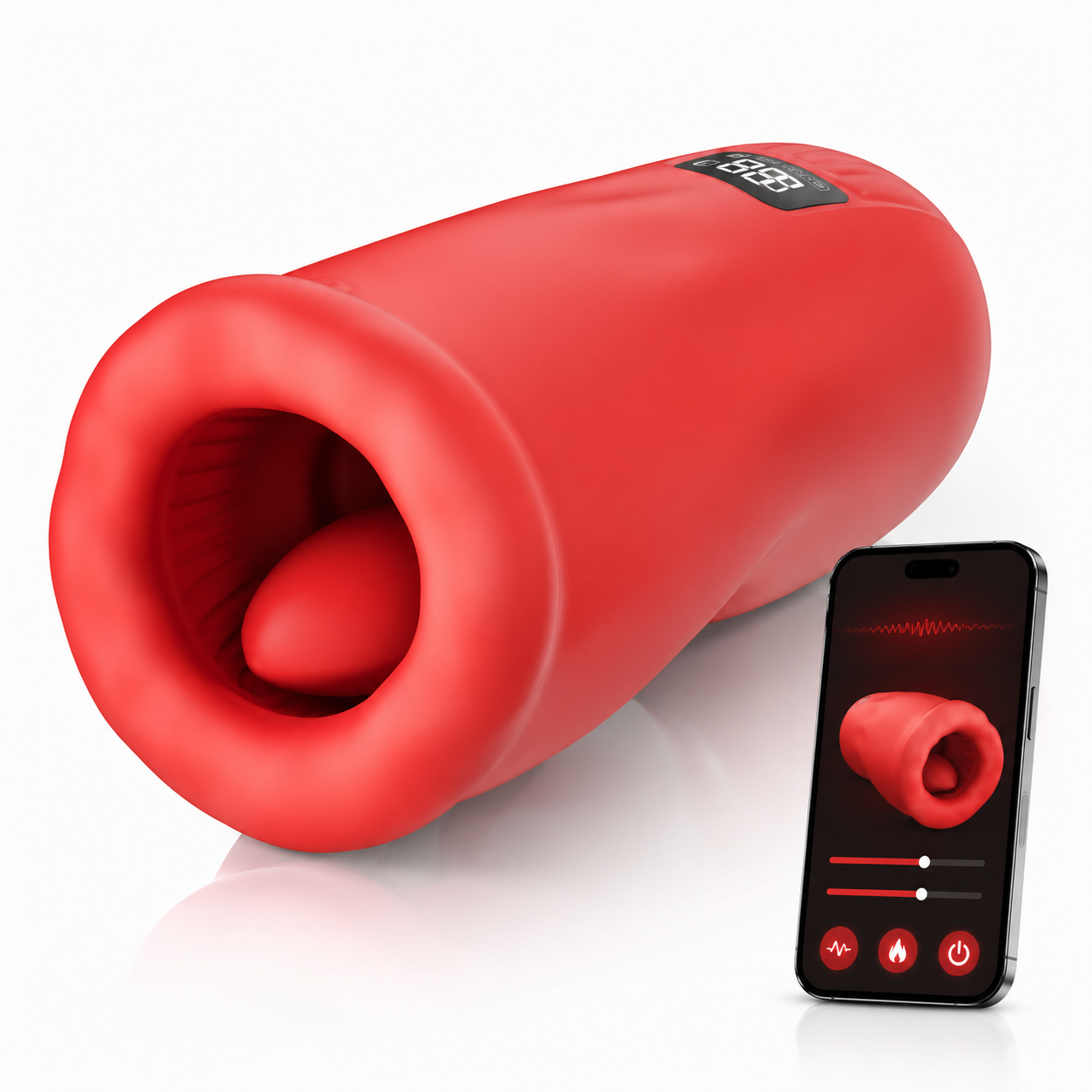 Handfrei Penistrainer Stroker Blowjob Taschenmuschi mit 9 Zungenvibrations & 3 Saugmodi