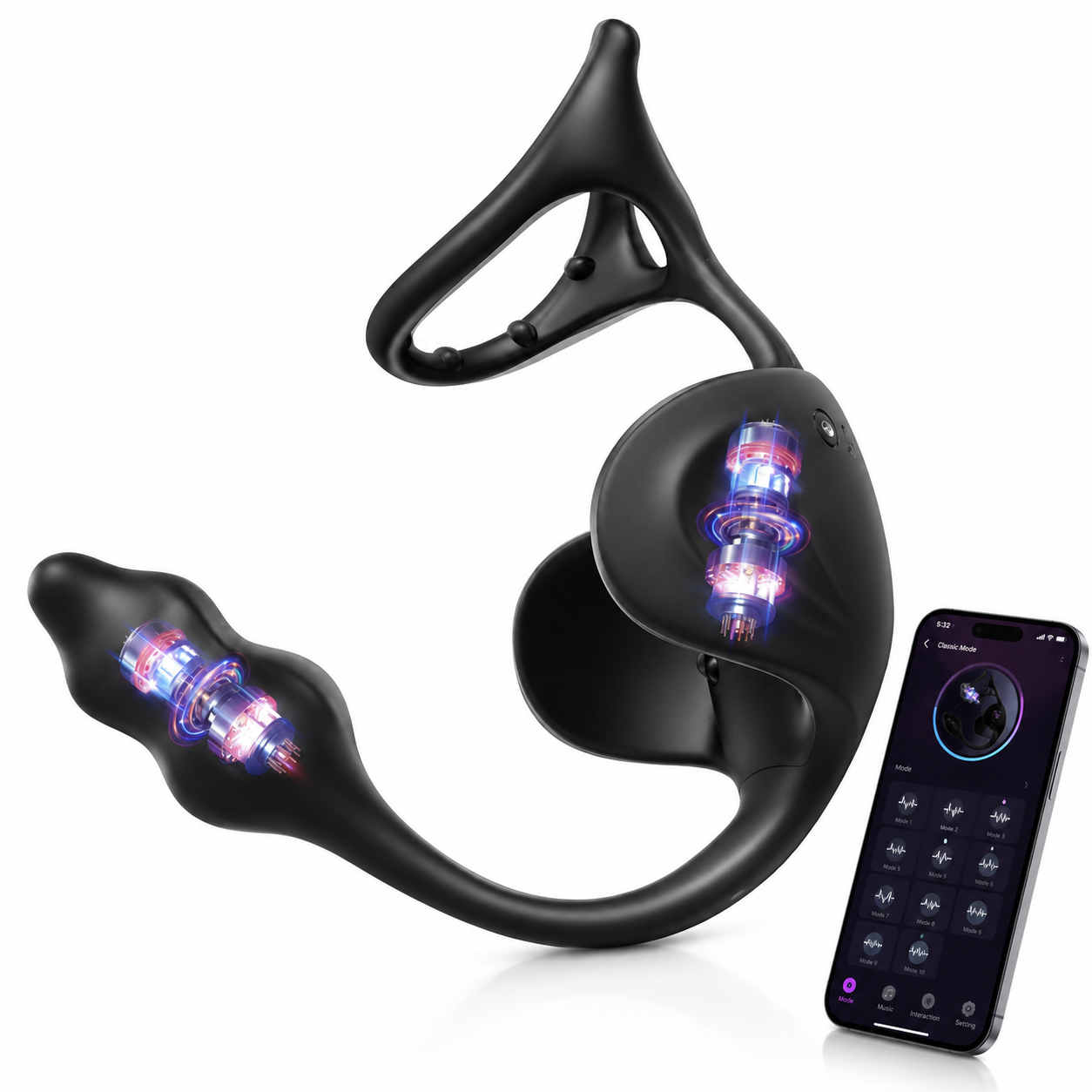 3 IN 1 Hodenvibrator Penisring Vibratoren Prostata Stimulator Massagegeräte mit 9 Vibrationsmodi