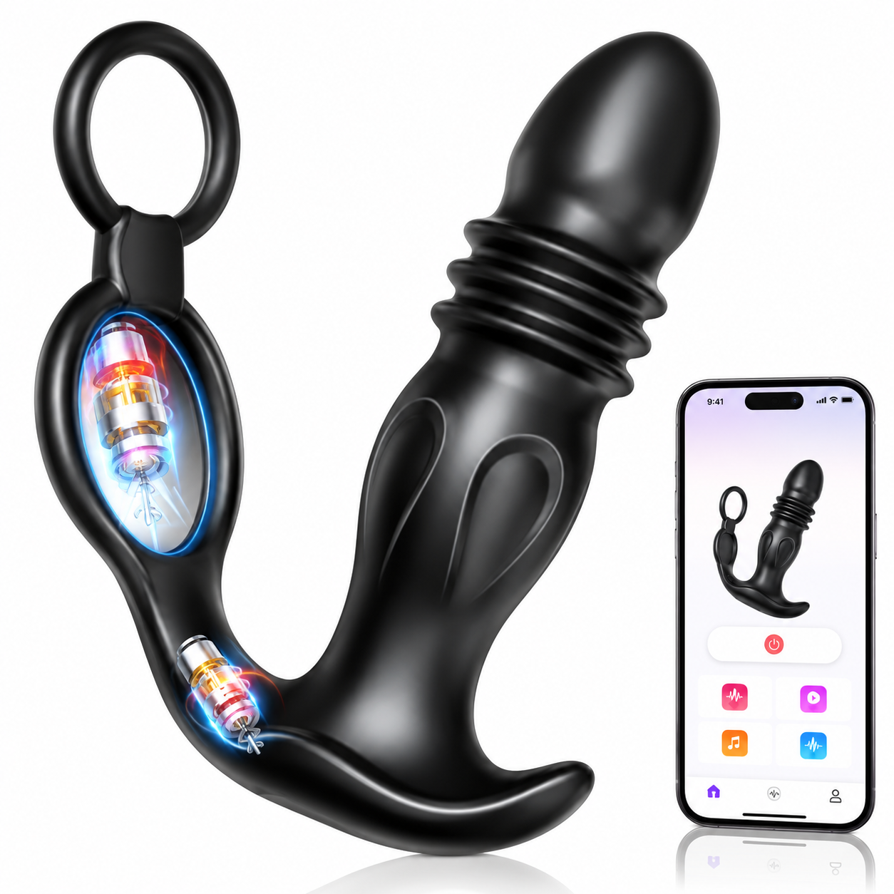 App gesteuerter Analplug Anal Vibrator mit 9 Vibrations und Teleskopmodi