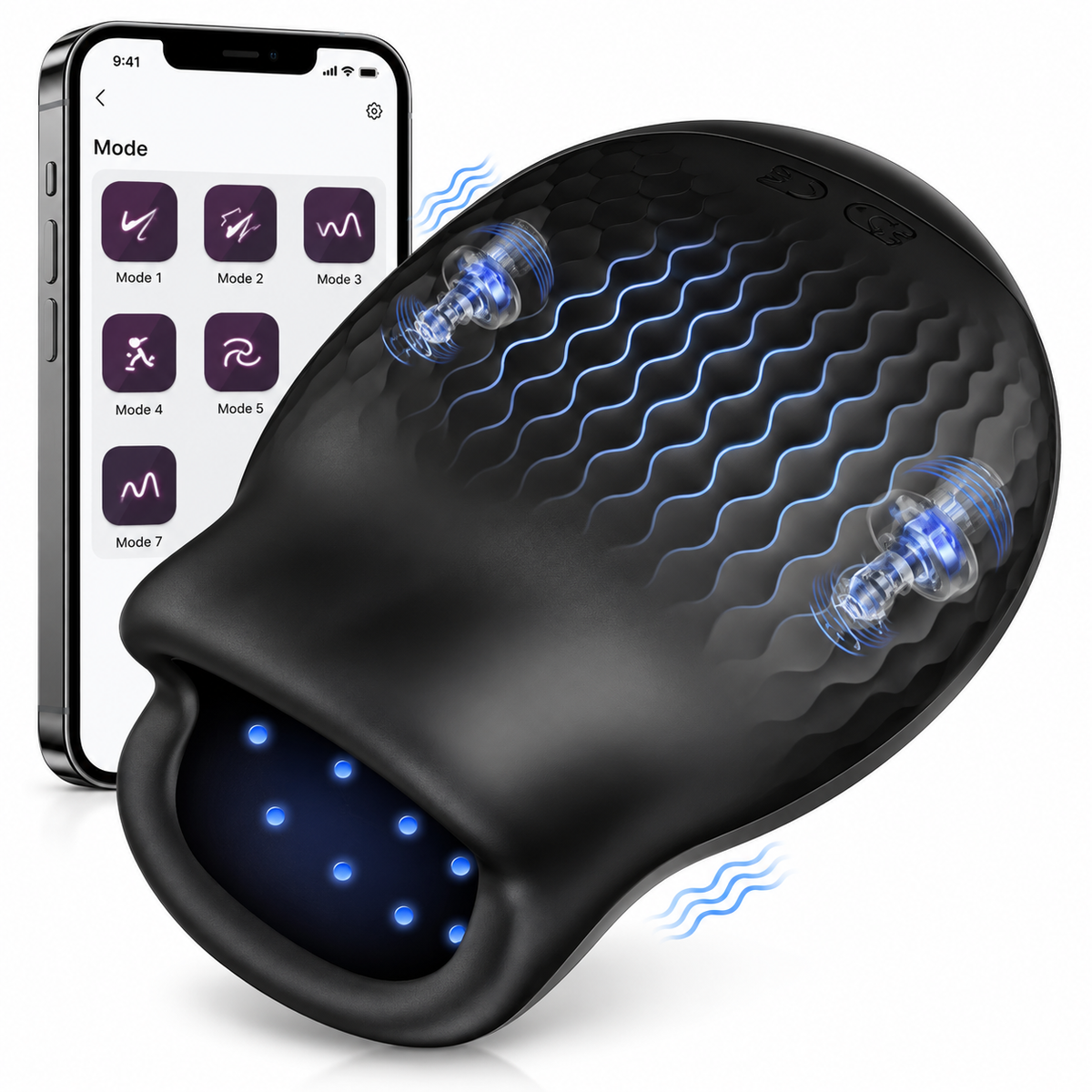 APP Elektrische Penis Trainer Vibrator Eichel Stimulation Taschenmuschi mit 10 Vibrations