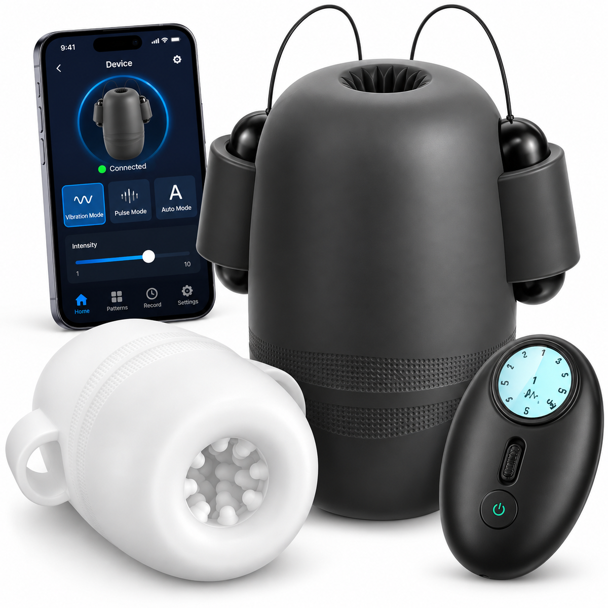 6 IN 1 Automatische Penistrainer Vibratoren Masturbatoren mit 8 x 12 Vibrationsmodi
