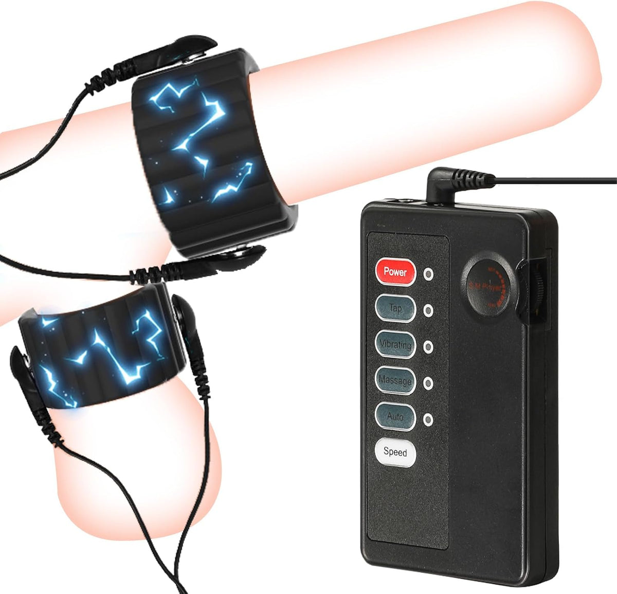 Elektro Stimulation Penisring Vibrator mit Fernbedienung und 8 Elektro Modi Prostata Vibration Cockring