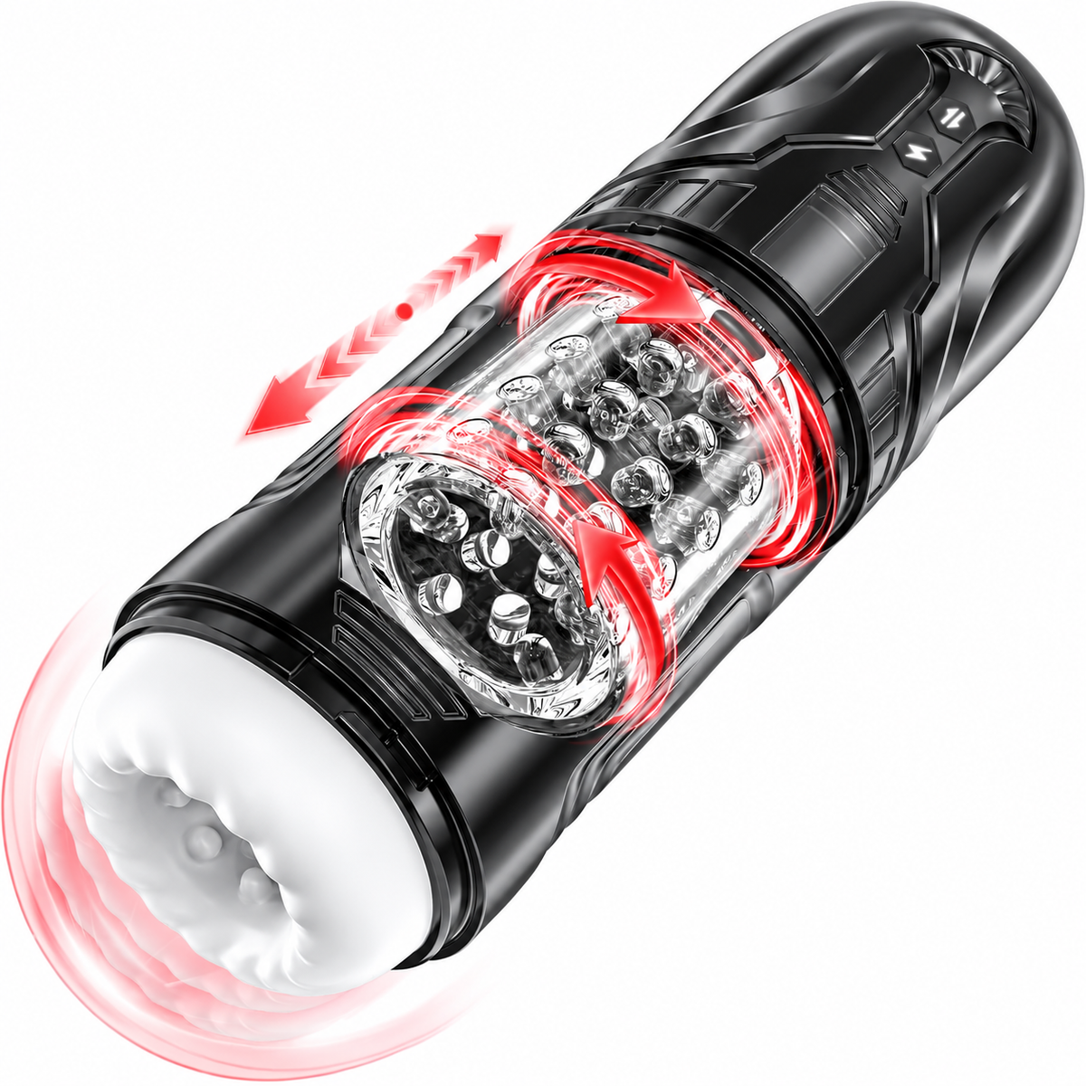 Elektrischer Masturbator Penis Trainer Stroker Blowjob mit 7 Teleskopfunktion & Rotationsmodi