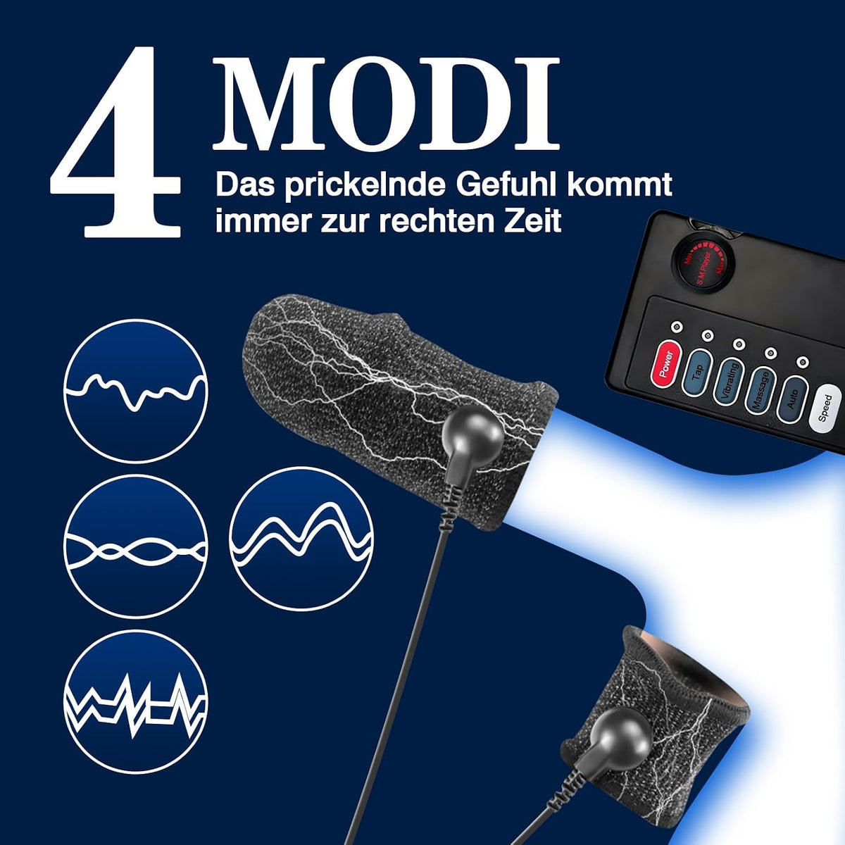 Elektro Schock Penisringe Stimulator mit 8 Stromschlagmodi und 19 Stromschlagintensitäten