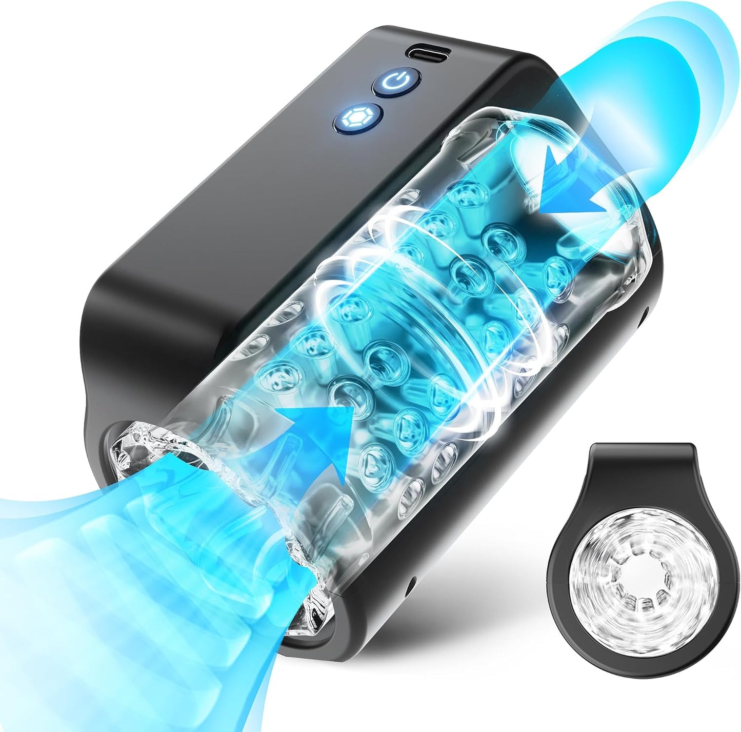 Elektrische Penistrainer Stroker Blowjob Masturbator mit 7 Rotieren & Stoßen Modi