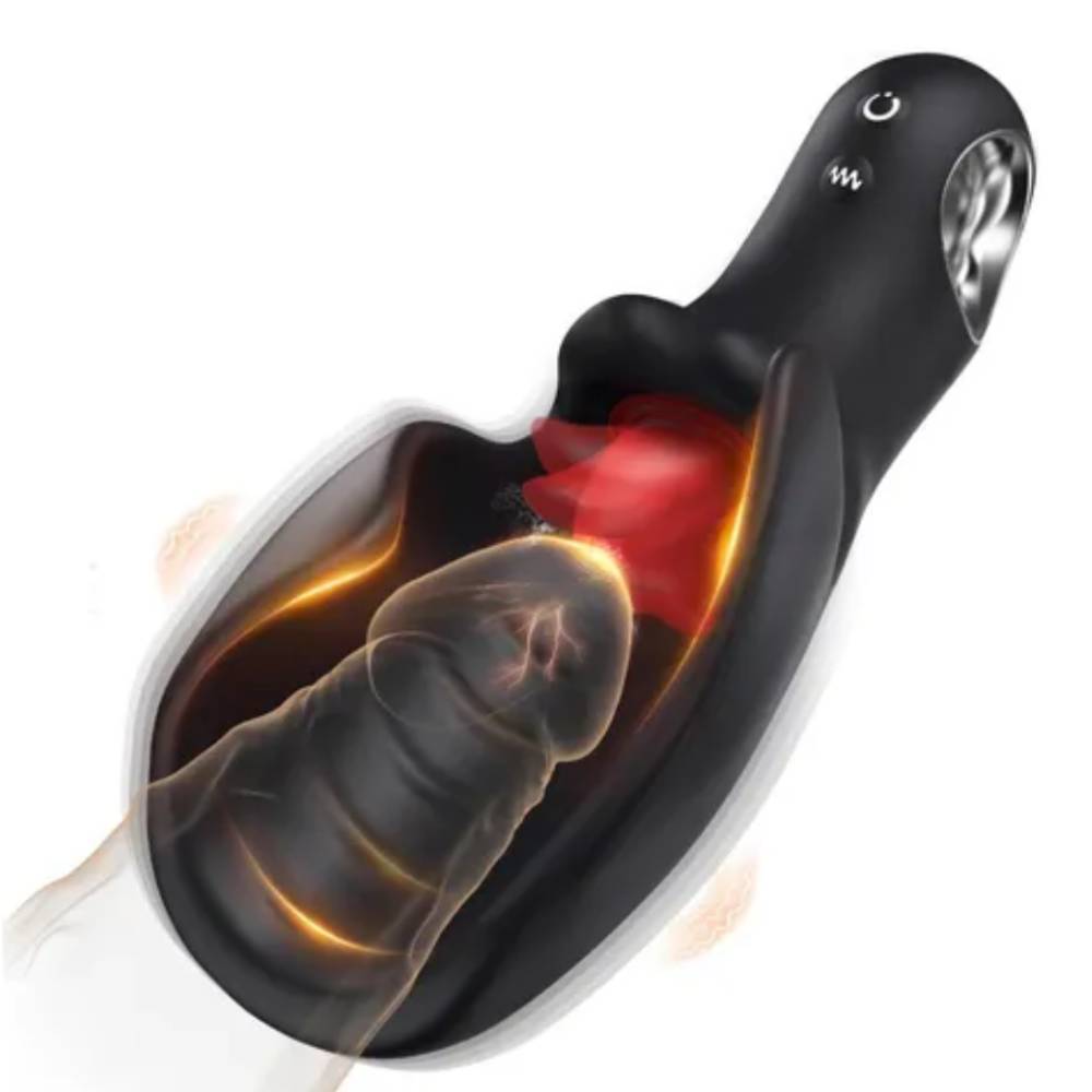 Zungenlecken Flattern Masturbatoren Penistrainer Vibrator mit 10 Zungenleck & Schlagmodi & Vibrationsmodi