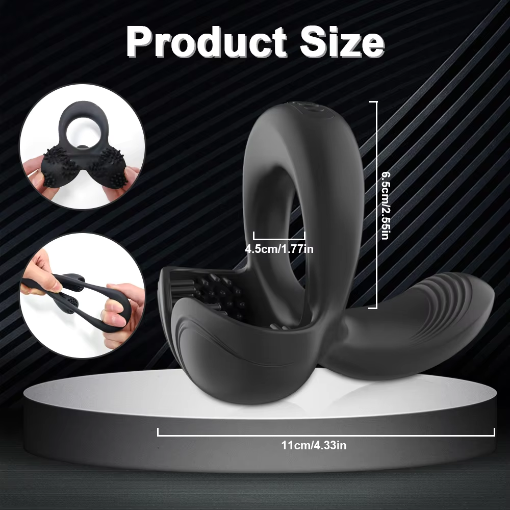 4 in 1 Penisring Cockring Vibratoren mit 10 Leistungsstarke Vibrationsmodi