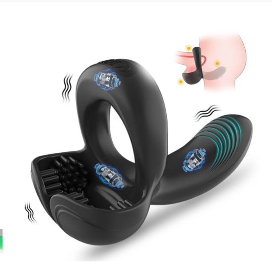 4 in 1 Penisring Cockring Vibratoren mit 10 Leistungsstarke Vibrationsmodi