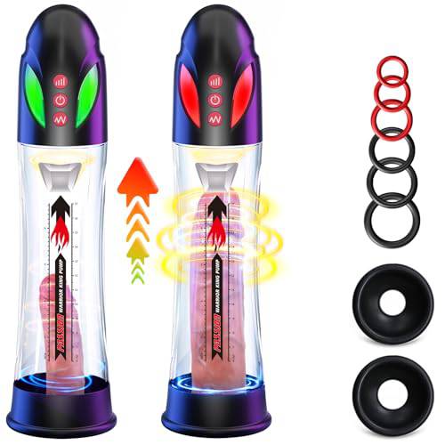 2 IN 1 Elektrische Penispumpe Masturbieren mit 4 Saugenmodi & 4 Druckmodi