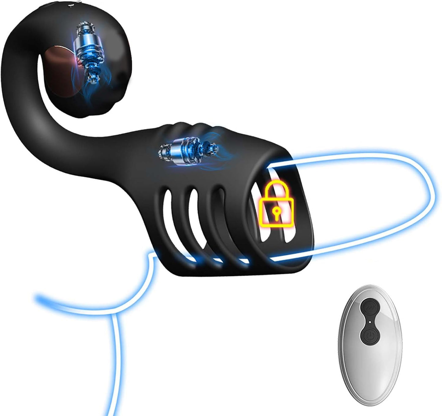 360° Umwickelter Penistrainer Cockring Penishülle mit 10 Vibrationsmodi