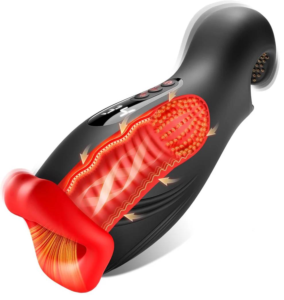 Dual-End Beads Stimulation Penistrainer Vibrator Masturbator mit 9 Vibrationen & 4 Wellenaugen