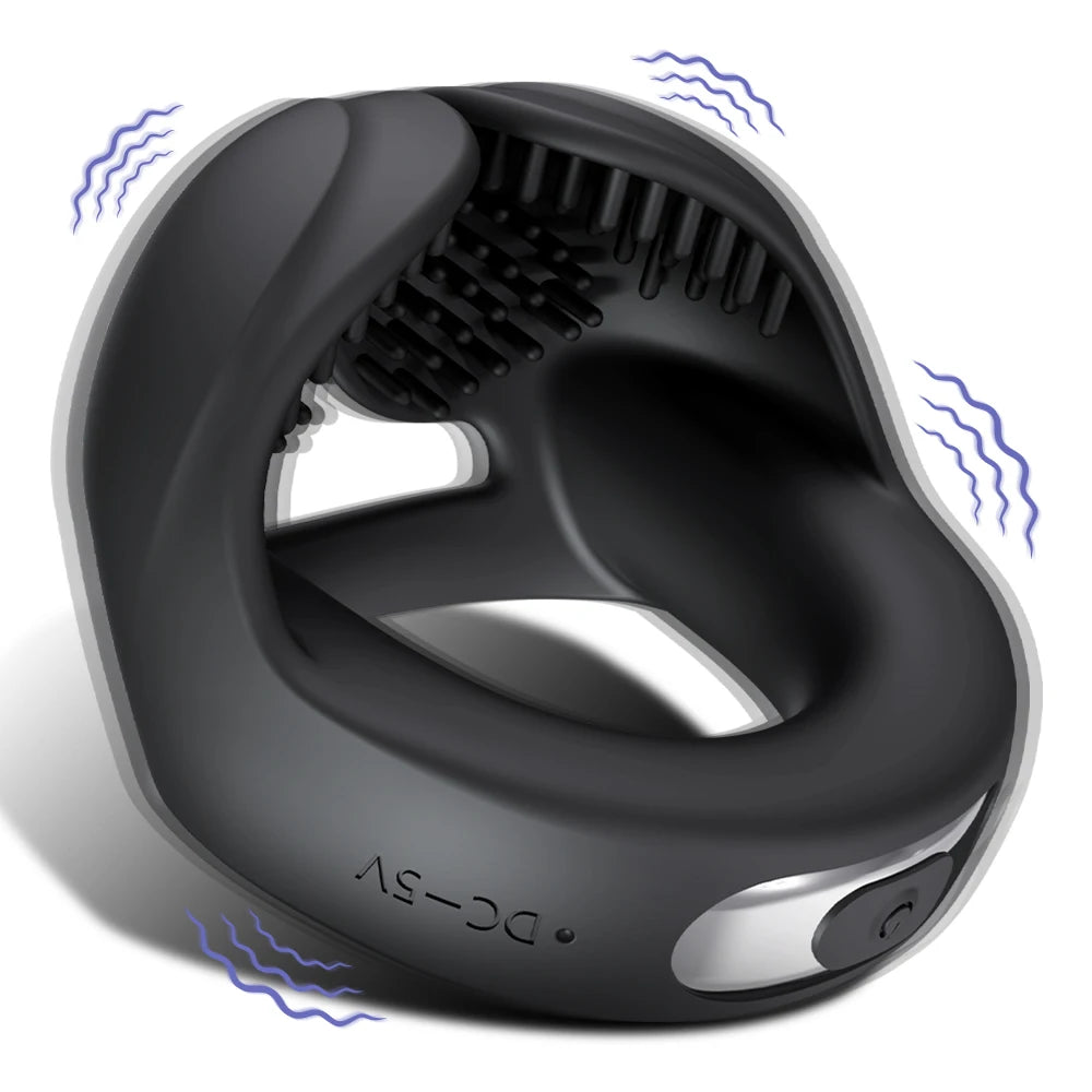 2 IN 1 Extrem Vibrierender Penisring Massagegerät mit 10 Vibrationsmodi
