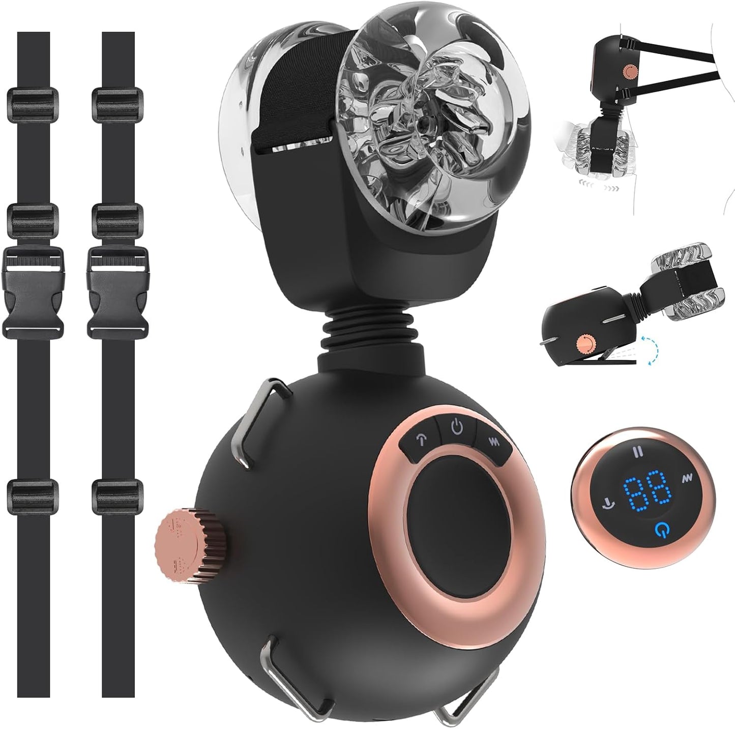 Strap-On Masturbator Sexmachine Stroker mit 9 Vibrationen & Schwingen & Stoßen