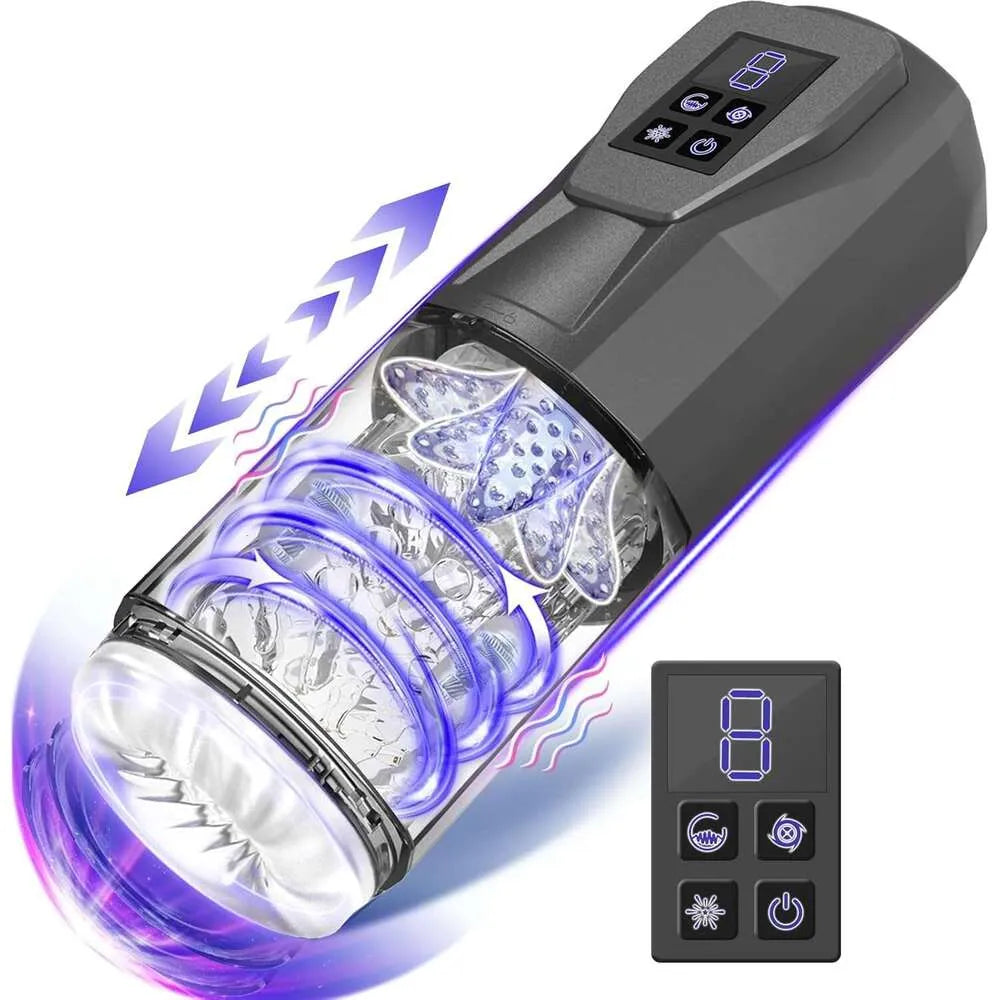 Automatischer Masturbator Stroker Blowjob mit 7 Vibrations & Rotations & Stoß & Leckmodi