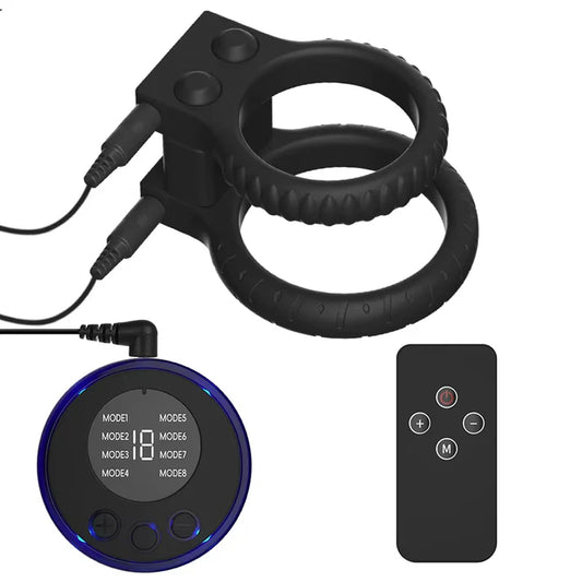Elektroschock Lock Cockring Penistrainer Eichelstimulator mit 19 Modi