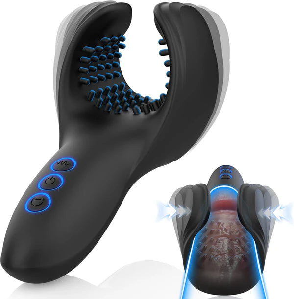 3 IN 1 Penistrainer Vibrator Trainingsset Masturbatoren mit 10 Beiß- und Vibrationsmodi