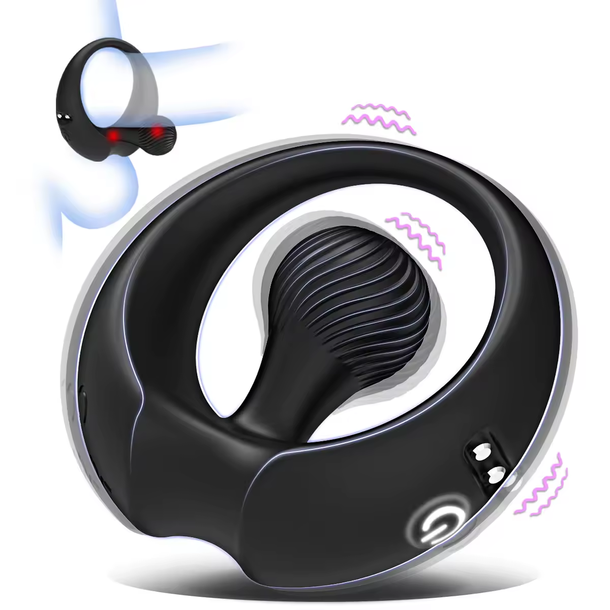 360° Flexibler Ball Penistrainer Cockring Stimulator Masturbatoren mit 9 Vibrationsmodi
