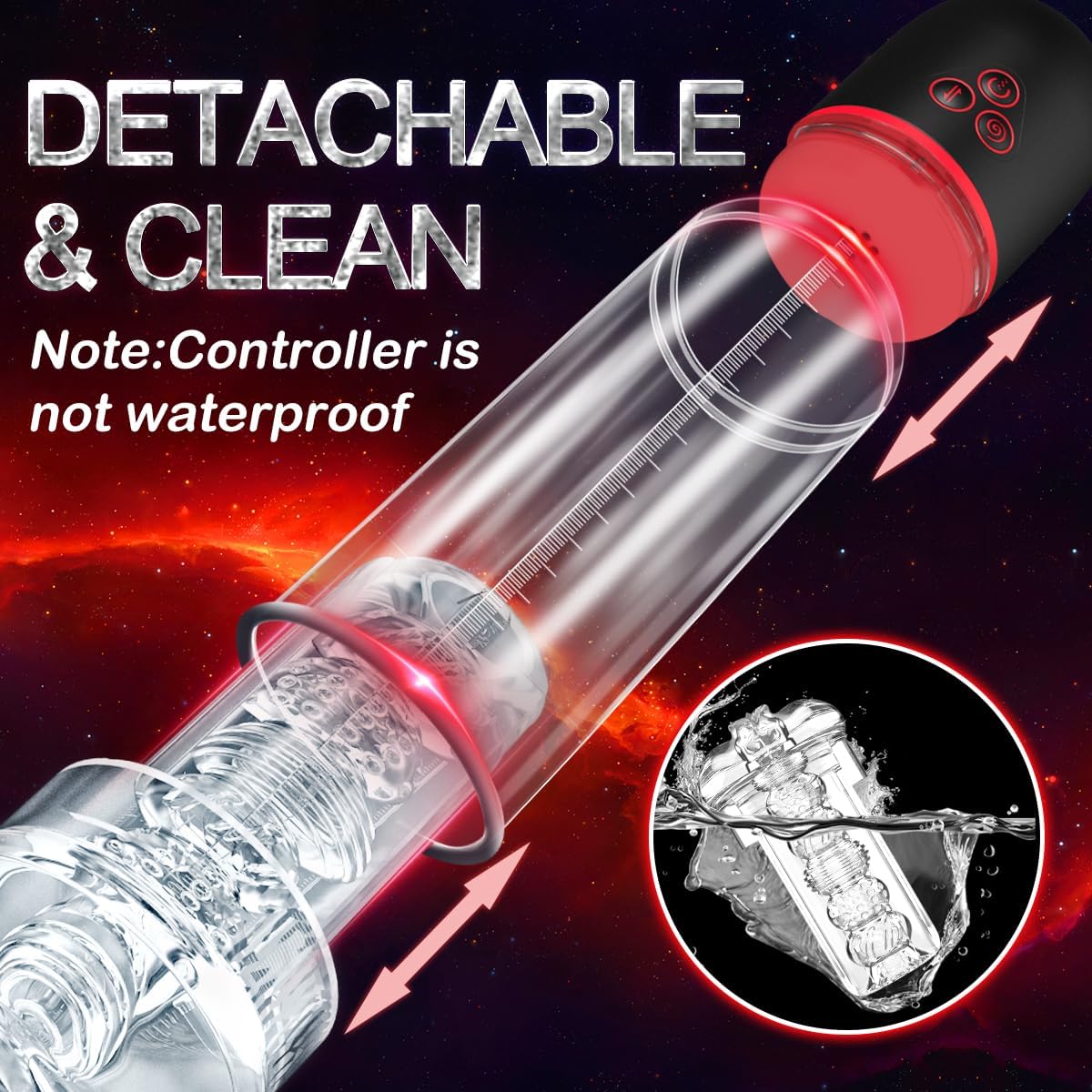 2 IN 1 Automatischer Penispumpe Masturbatoren mit 3 Saugen & 9 Vibrieren