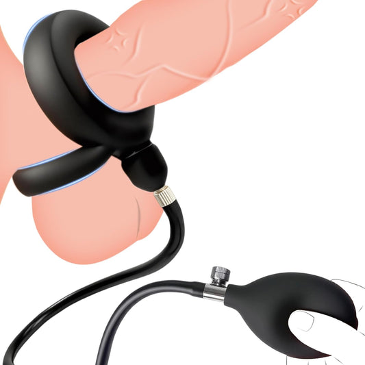 Aufblasbarer Penistrainer Cockringe Exerciser mit Pumpe Einstellbare