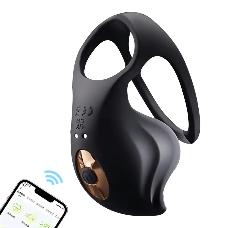 App-Steuerung Penisring Ejakulation Hodenmassage Eichel Trainer mit 10 Vibrationsmodi