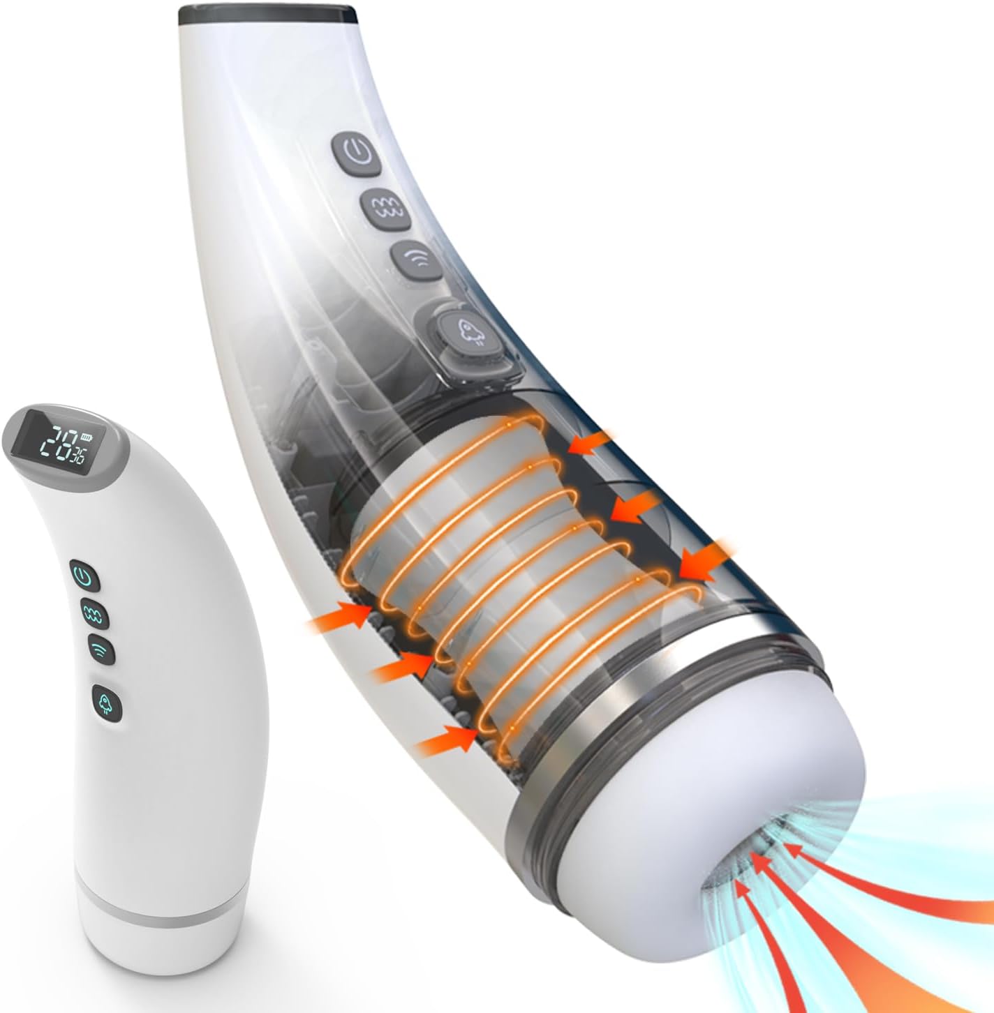 LCD Display Automatischer Masturbator Stroker Blowjob mit 7 Saugmodi und 10 Vibrationsmodi