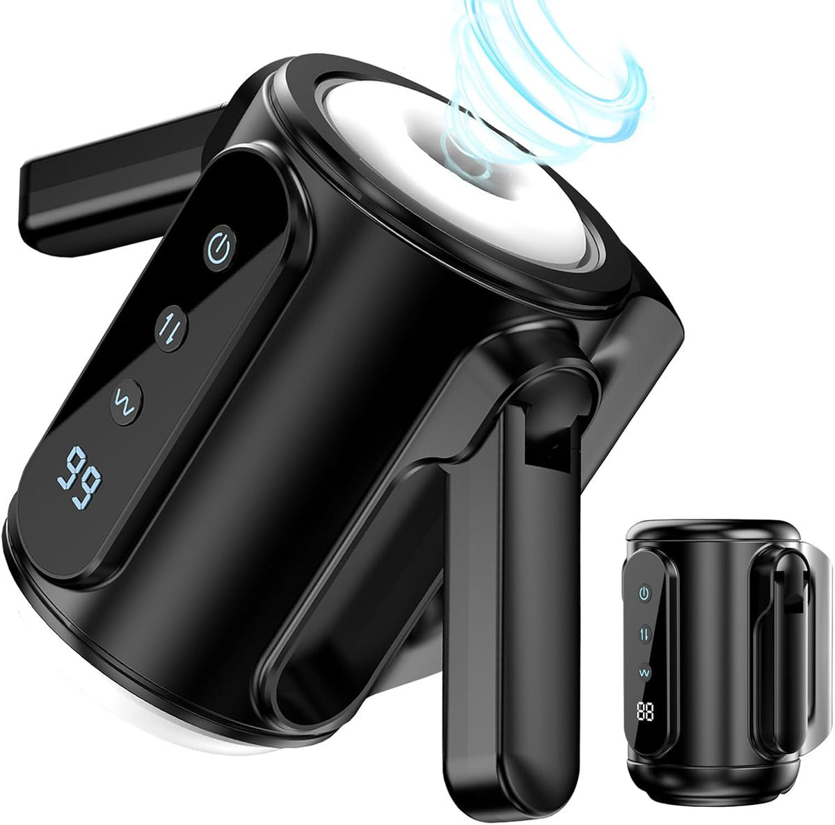 Automatic masturbator for men with two handles and stretch vibrations with 9 frequencies
