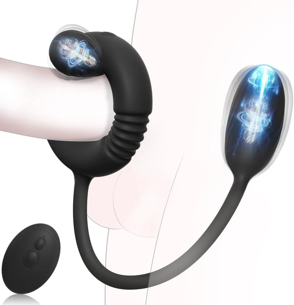 3 IN 1 Penisring Prostatamassagegerät Analvibrator Stimulator mit 10 Vibrationsmodi