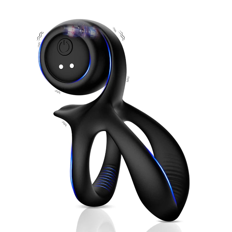 3 IN 1 Elektrischer Penisring Penistrainer Masturbator mit 10 Starken Vibrationen