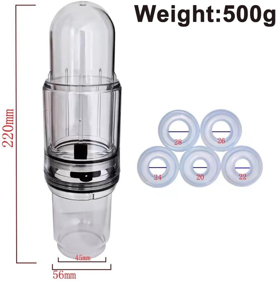 Penisvergrößerungs Vakuumpumpe Masturbatoren mit 5 Silikonringe Manuelle
