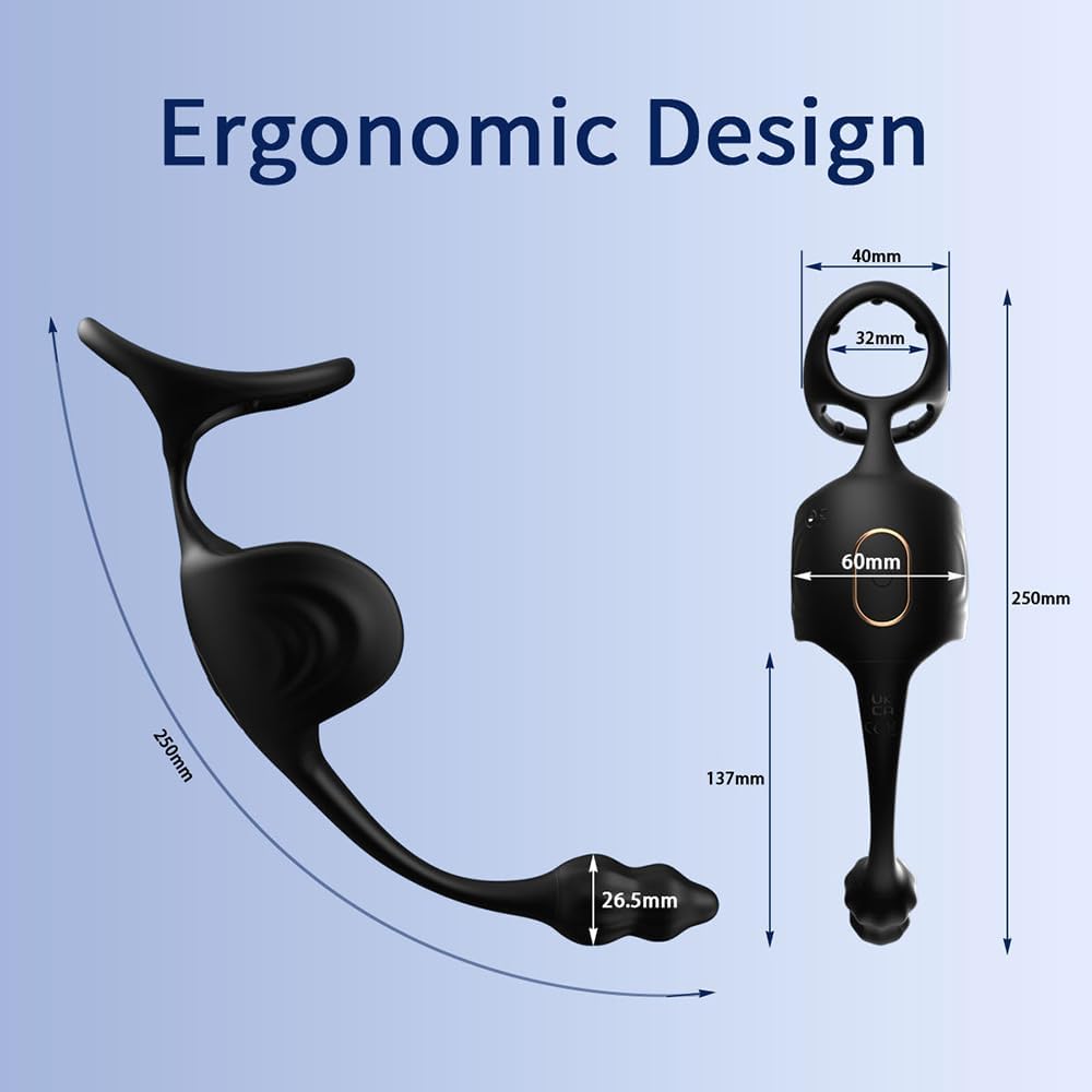 3 IN 1 Hodenvibrator Penisring Vibratoren Prostata Stimulator Massagegeräte mit 9 Vibrationsmodi