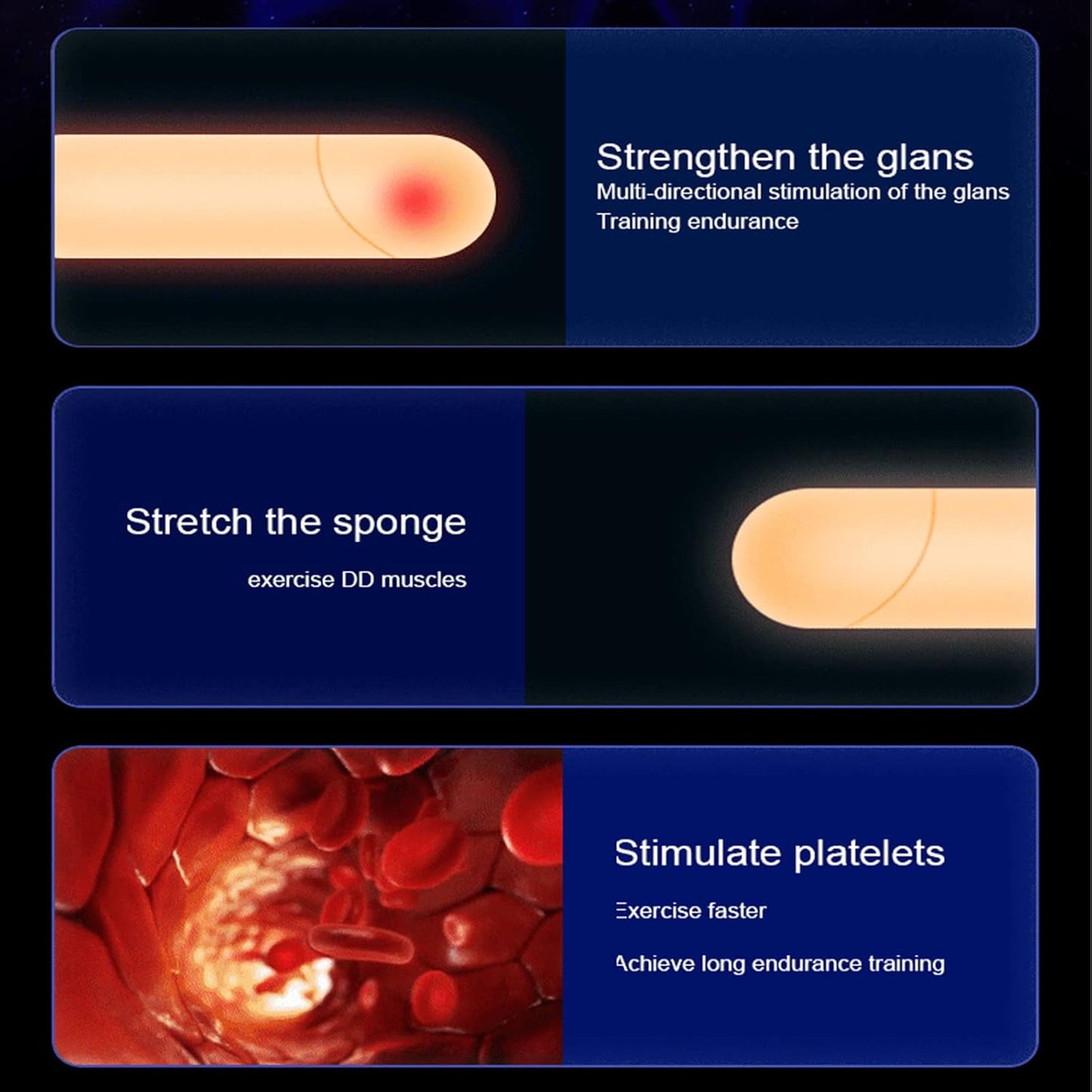Electric Masturbators Penis Trainer Glans Stimulator with 12 vibration modes