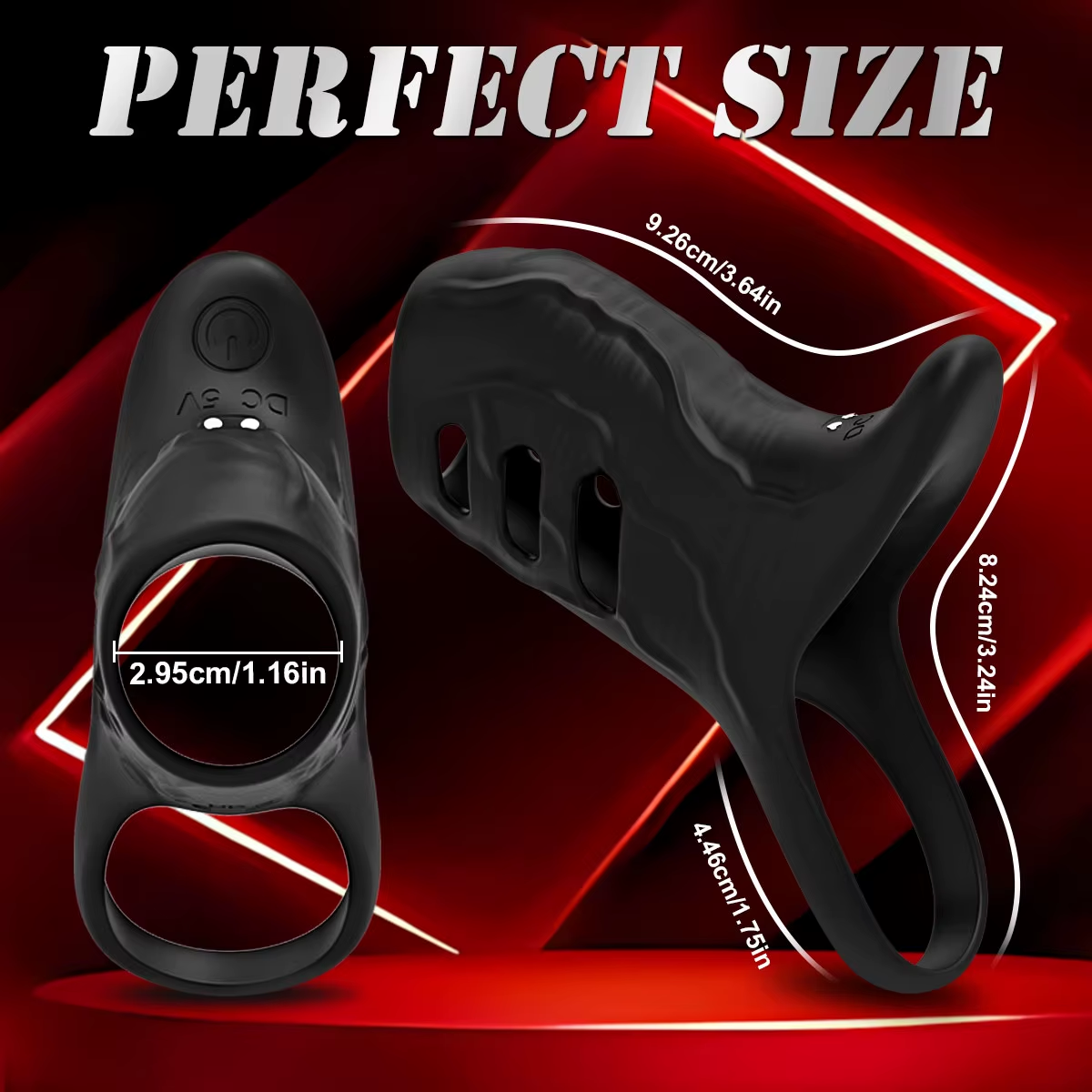 Vibrierender Ejakulationsverzögerung Penisvergrößerung Cock Ring mit 9 Vibrationsmodi