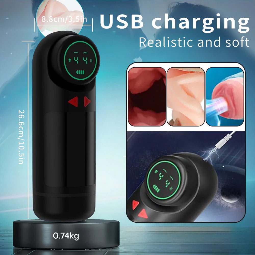 3 IN 1 Automatischen Masturbator Stroker Blowjob mit 4 Saug und Vibrations und Stoßmodi