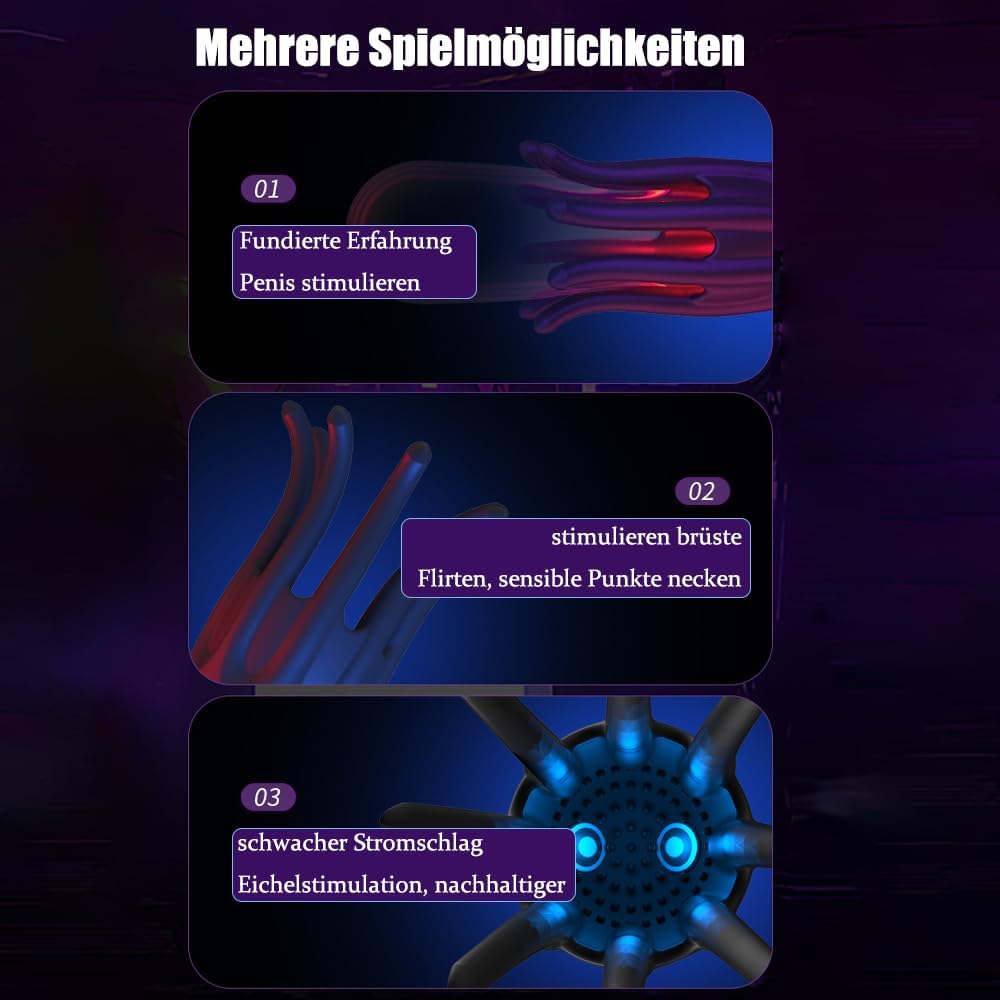 Elektro Schock Penis Trainer Vibrator mit 10 Vibrationsmodi & 6 Elektrostimulation