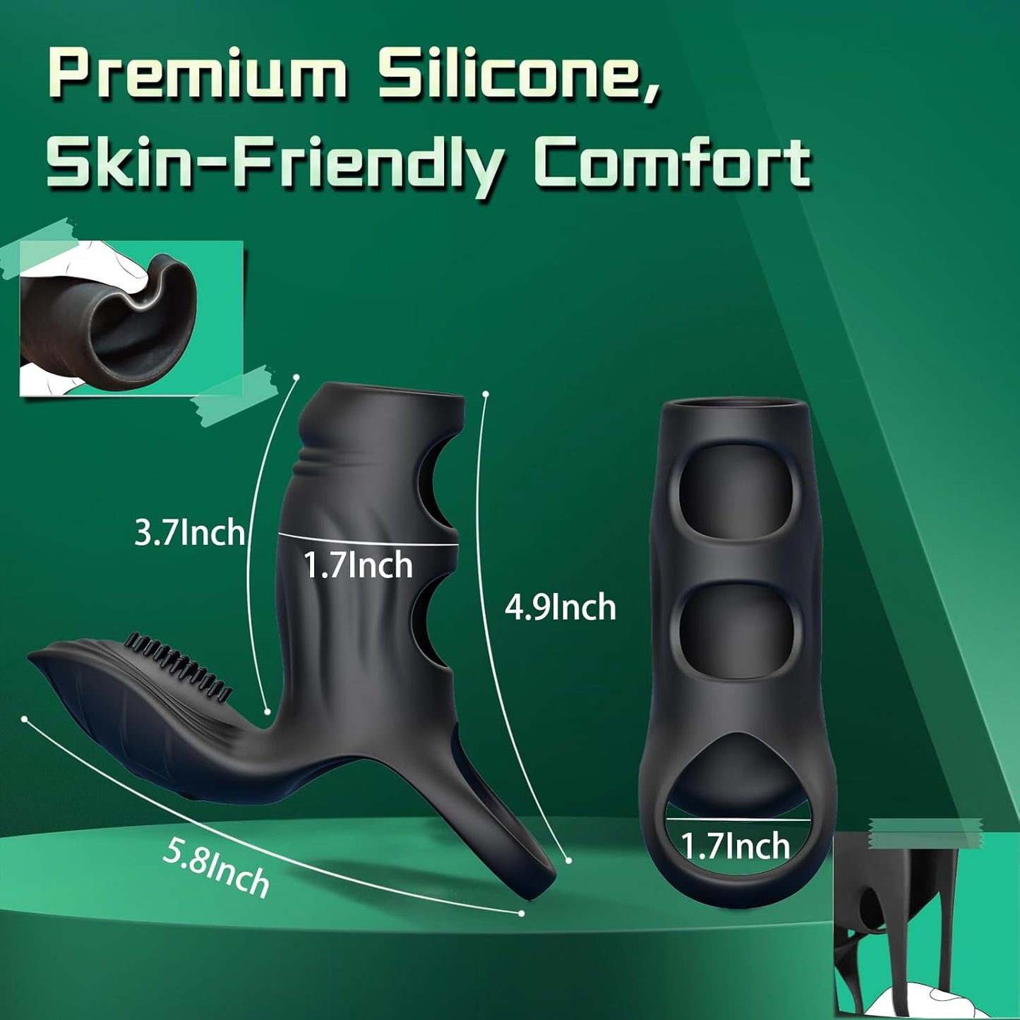 Penistrainer Cockring Penishülle Extender Stimulator mit 10 * 10 Vibrationsmodi