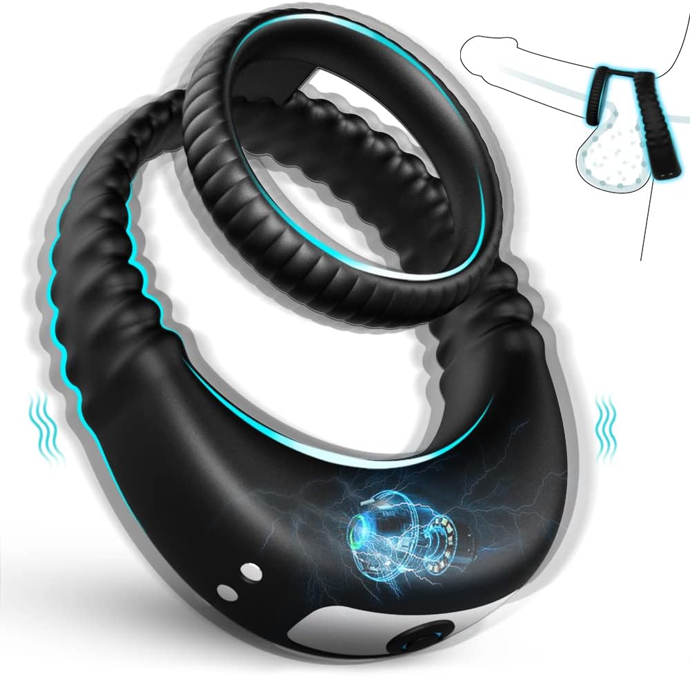 2 IN 1 Dubbele Cockring Penis Vibrator Stimulator mit 10 Vibrationsfrequenzen