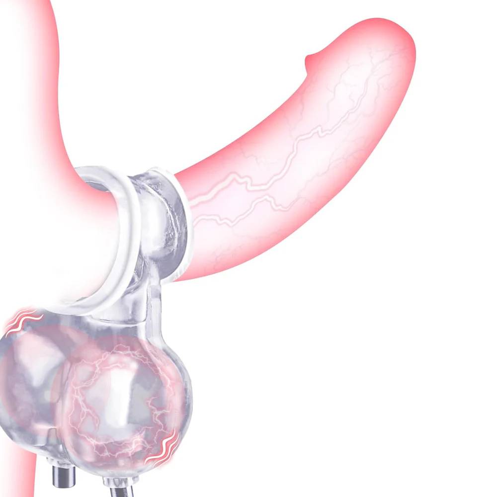E-Stim Hodenquetscher Keuschheitsgürtel Penistrainer mit Verschiedenen Elektroschock-Modi