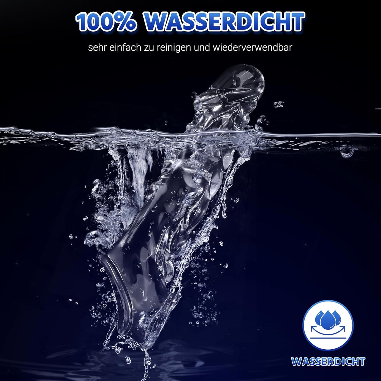 Transparenter Penishülle Penistrainer Cockringe mit 10 Vibrationsmodi