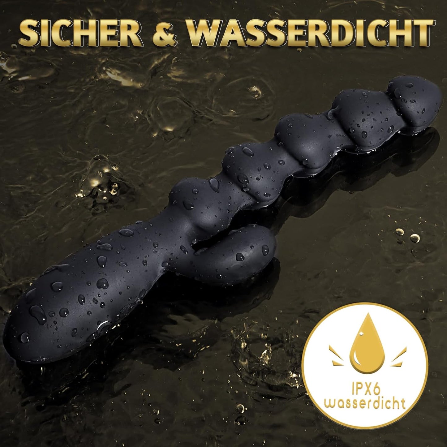 8" Rabbit anale vibrator buttplug met dubbele motoren en 7 vibratiestanden