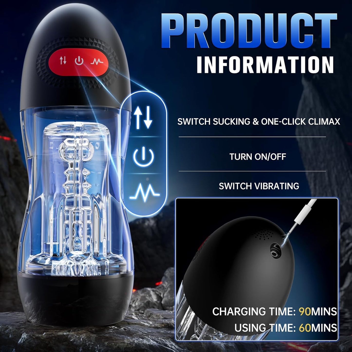 Automatischer Masturbator Penispumpe Sexmaschine mit 9 Saug und 10 Vibrationsmodi
