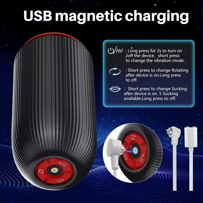 3 IN 1 Elektrische Masturbatoren Penistrainer mit 10 Vibrationen & 5 Rotationsmodi