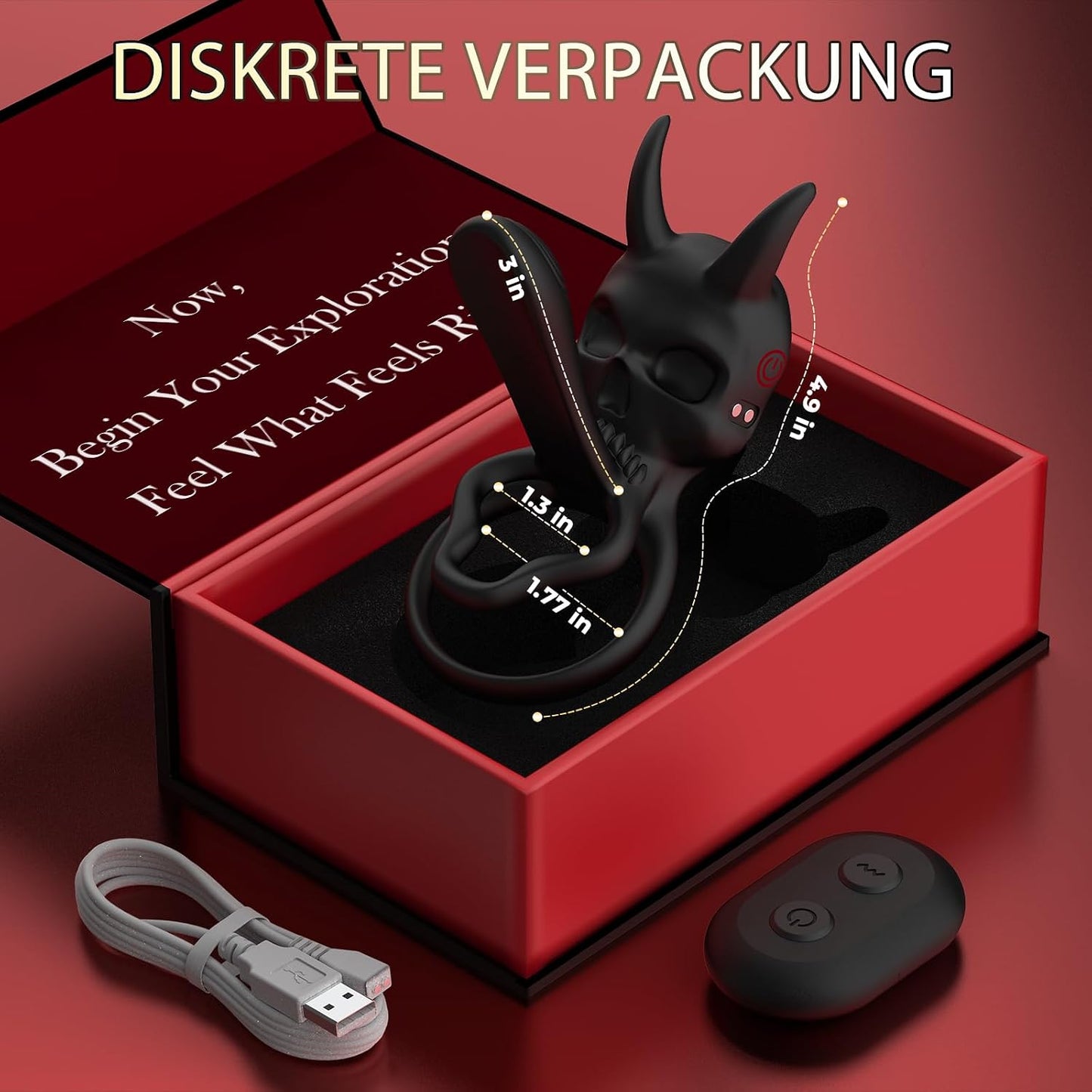 4 IN 1 Penisring Vibrator Hodenring Klitoris & G-Punkt Stimulator mit 9 Vibrations
