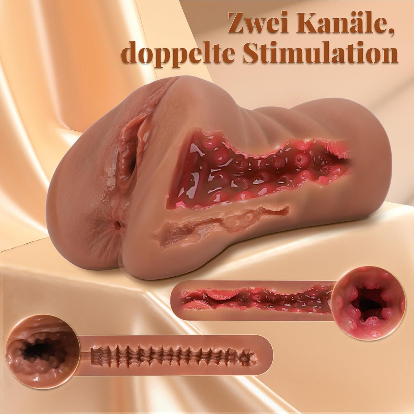 Vibrierender Realistischer Masturbator Blowjob Pocket Pussy mit 10 Vibrationsmodi