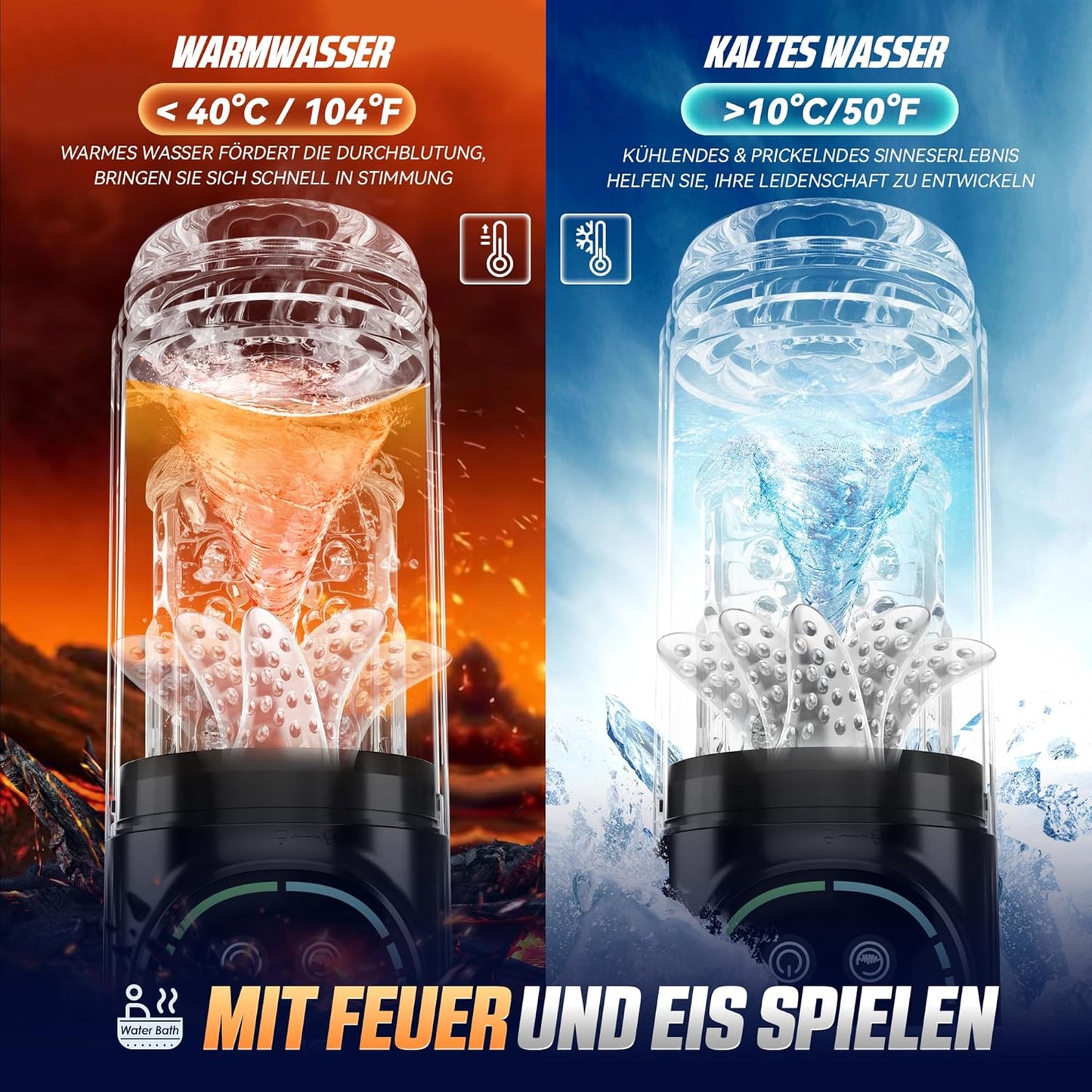 Elektrischer Masturbator Penispumpe Stroker mit 7 Teleskopfunktion & Rotierend & Saugen