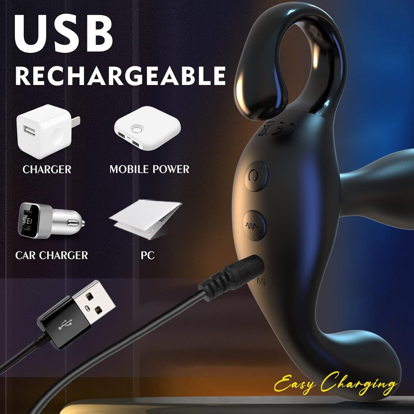 Wave Motion Vibrierendes Prostata Massagegerät mit 10 Wellenbewegung & Vibrationsmodi