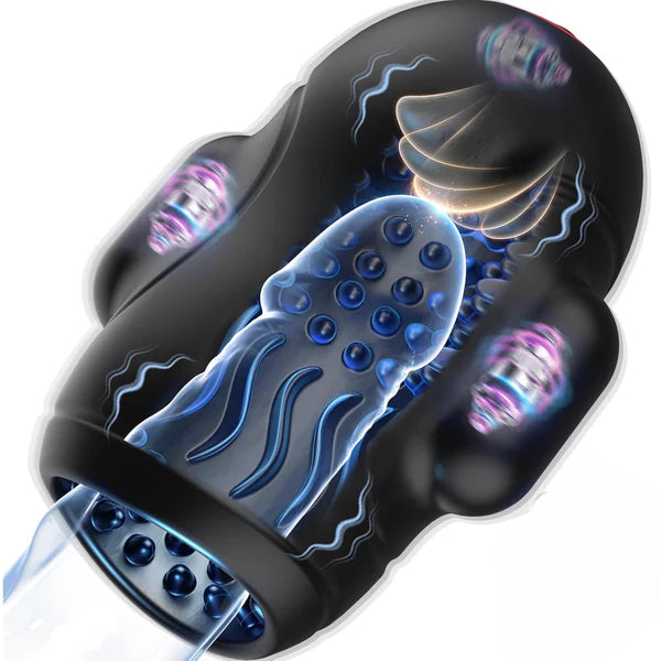 4 IN 1 Penis Trainer Eichel Stimulator Blowjob Masturbator mit 10 Bieten & 10 Vibrations