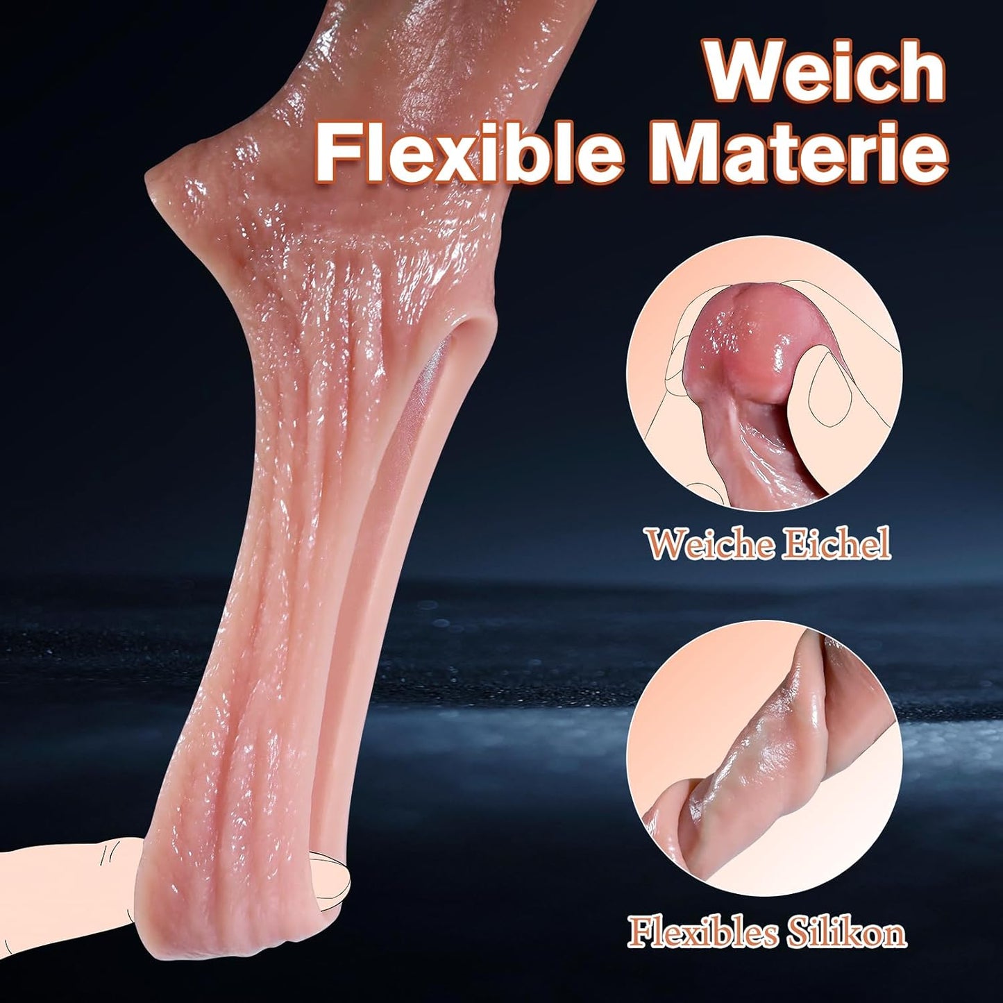 2,6'' ultra-realistische penishoes met antislip verdikte penisring